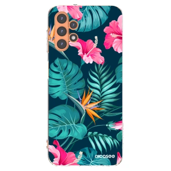 Picasee silikonski prozorni ovitek za Samsung Galaxy A13 4G A135 - Pink Monstera