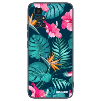 Picasee silikonski črni ovitek za Xiaomi Redmi 10 (2022) - Pink Monstera