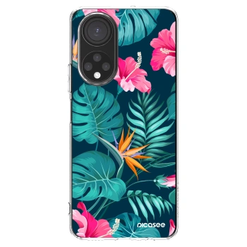 Picasee silikonski prozorni ovitek za Honor X7 - Pink Monstera
