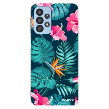Picasee silikonski prozorni ovitek za Samsung Galaxy A23 A235F 4G - Pink Monstera