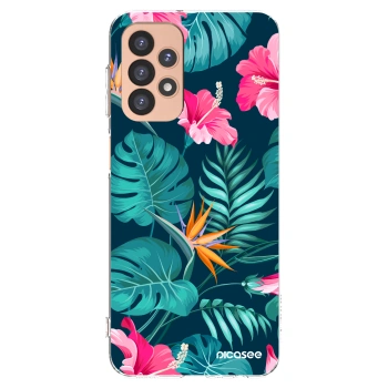 Picasee silikonski prozorni ovitek za Samsung Galaxy A23 A236B 5G - Pink Monstera