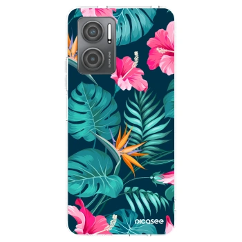 Picasee silikonski prozorni ovitek za Xiaomi Redmi 10 5G - Pink Monstera