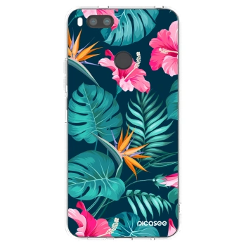 Picasee silikonski prozorni ovitek za Xiaomi Redmi A1 - Pink Monstera
