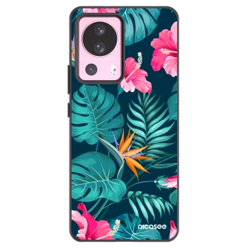 Picasee silikonski črni ovitek za Xiaomi 13 Lite - Pink Monstera