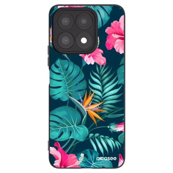 Picasee silikonski črni ovitek za Honor X8a - Pink Monstera