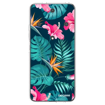 Picasee silikonski prozorni ovitek za Honor Magic5 Lite 5G - Pink Monstera