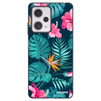 Picasee silikonski črni ovitek za Xiaomi Redmi Note 12 Pro+ 5G - Pink Monstera