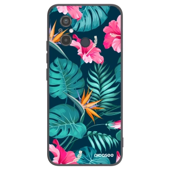 Picasee silikonski črni ovitek za Xiaomi Redmi 12C - Pink Monstera