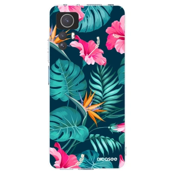 Picasee silikonski prozorni ovitek za Xiaomi Redmi Note 12S - Pink Monstera