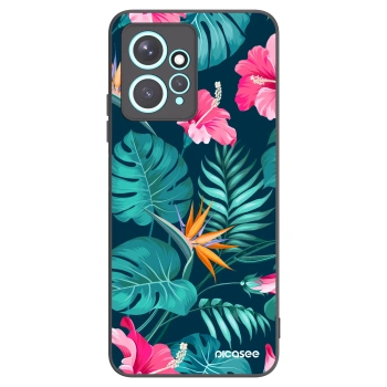 Picasee silikonski črni ovitek za Xiaomi Redmi Note 12 4G - Pink Monstera