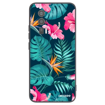 Picasee silikonski črni ovitek za Xiaomi Poco F5 Pro 5G - Pink Monstera