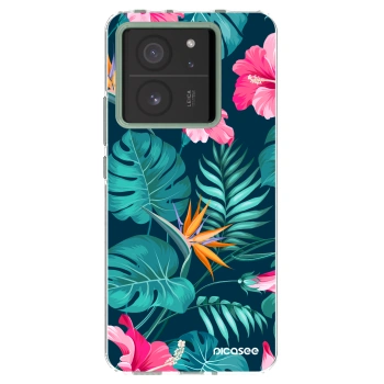 Picasee silikonski prozorni ovitek za Xiaomi 13T Pro - Pink Monstera