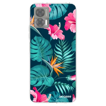 Picasee silikonski prozorni ovitek za Motorola Edge 30 Neo - Pink Monstera