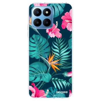 Picasee silikonski prozorni ovitek za Honor 70 Lite - Pink Monstera