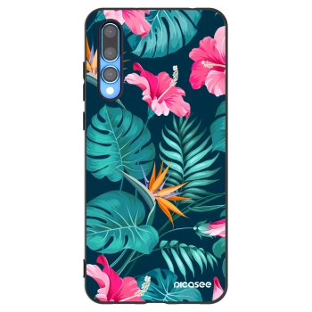 Picasee silikonski črni ovitek za Huawei P20 Pro - Pink Monstera