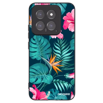 Picasee silikonski črni ovitek za Xiaomi 14 - Pink Monstera