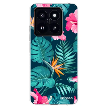 Picasee silikonski prozorni ovitek za Xiaomi 14 Pro - Pink Monstera