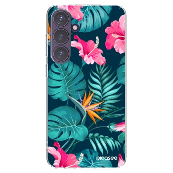 Picasee silikonski prozorni ovitek za Samsung Galaxy S24+ S926B 5G - Pink Monstera