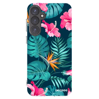 Picasee silikonski prozorni ovitek za Samsung Galaxy S23 FE S711B - Pink Monstera
