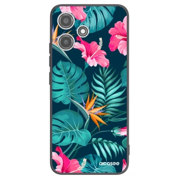 Picasee silikonski črni ovitek za Xiaomi Redmi 12 5G - Pink Monstera