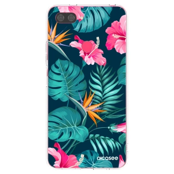 Picasee silikonski prozorni ovitek za Xiaomi Mi 8 Lite - Pink Monstera