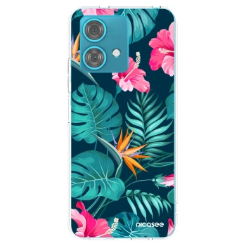 Picasee silikonski prozorni ovitek za Motorola Edge 40 Neo - Pink Monstera