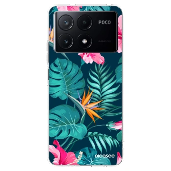 Picasee silikonski prozorni ovitek za Xiaomi Poco X6 Pro - Pink Monstera
