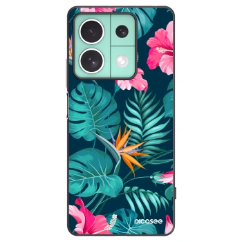 Picasee silikonski črni ovitek za Xiaomi Redmi Note 13 5G - Pink Monstera