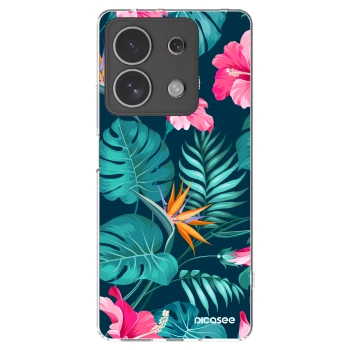 Picasee silikonski prozorni ovitek za Xiaomi Redmi Note 13 4G - Pink Monstera