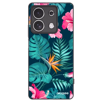 Picasee silikonski črni ovitek za Xiaomi Redmi Note 13 4G - Pink Monstera