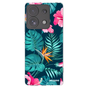 Picasee silikonski prozorni ovitek za Xiaomi Redmi Note 13 Pro 4G - Pink Monstera