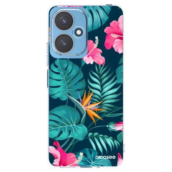 Picasee silikonski prozorni ovitek za Xiaomi Redmi 13C 5G - Pink Monstera