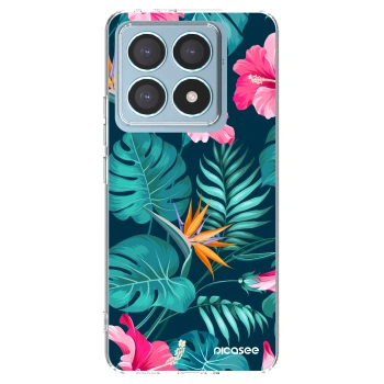 Picasee silikonski prozorni ovitek za Xiaomi 14T Pro - Pink Monstera