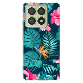 Picasee silikonski prozorni ovitek za Xiaomi 14T - Pink Monstera
