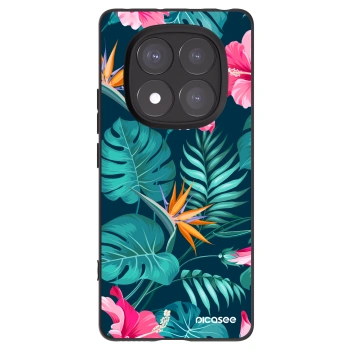 Picasee silikonski črni ovitek za Xiaomi Redmi Note 14 Pro 5G - Pink Monstera