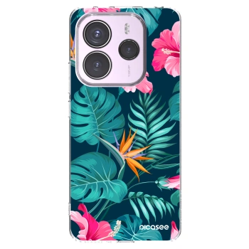 Picasee silikonski prozorni ovitek za Xiaomi Redmi Note 14 5G - Pink Monstera