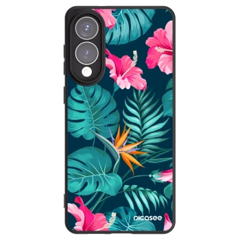 Picasee silikonski črni ovitek za Samsung Galaxy S25 Edge 5G - Pink Monstera