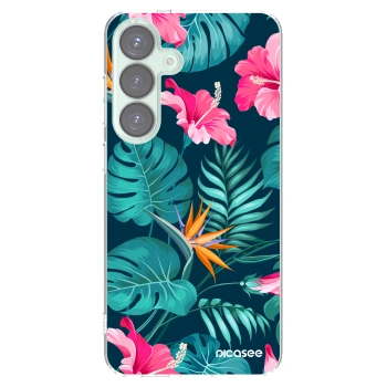 Picasee silikonski prozorni ovitek za Samsung Galaxy S25+ 5G - Pink Monstera