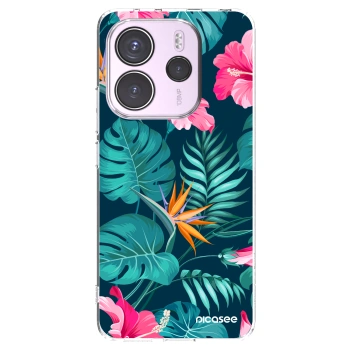 Picasee silikonski prozorni ovitek za Xiaomi Redmi Note 14 4G - Pink Monstera