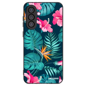 Picasee silikonski črni ovitek za Samsung Galaxy A56 5G A566B - Pink Monstera