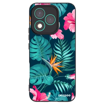 Picasee silikonski črni ovitek za Honor 400 Lite 5G - Pink Monstera