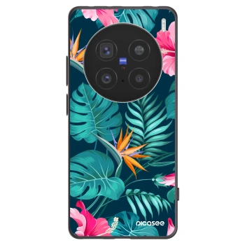 Picasee silikonski črni ovitek za Vivo X200 Pro - Pink Monstera