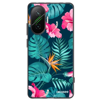 Picasee silikonski črni ovitek za Xiaomi Poco F7 Pro 5G - Pink Monstera