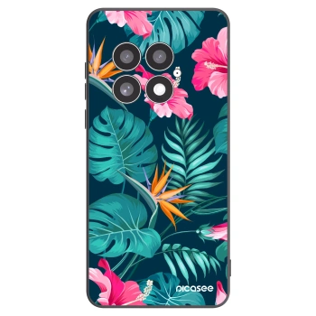 Picasee silikonski črni ovitek za OnePlus 13 5G - Pink Monstera