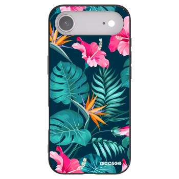 Picasee silikonski črni ovitek za Apple iPhone Air - Pink Monstera