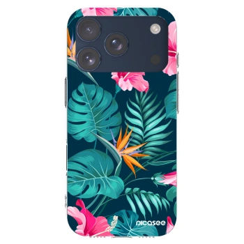Picasee silikonski prozorni ovitek za Apple iPhone 17 Pro - Pink Monstera