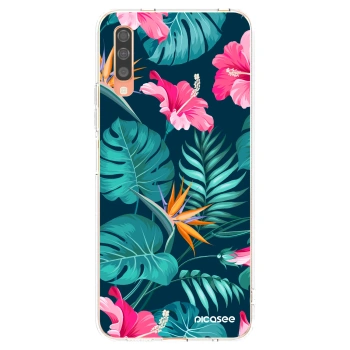 Picasee silikonski prozorni ovitek za Samsung Galaxy A70 A705F - Pink Monstera