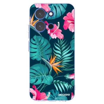 Picasee silikonski prozorni ovitek za Xiaomi Redmi 15C 4G - Pink Monstera