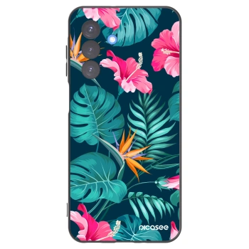 Picasee silikonski črni ovitek za Samsung Galaxy A17 5G - Pink Monstera