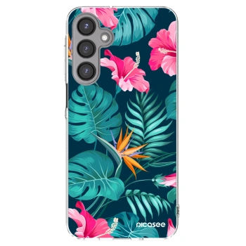 Picasee silikonski prozorni ovitek za Samsung Galaxy A16 4G - Pink Monstera
